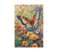 Colorful Butterfly Flowers Jigsaw Puzzles for Adults 100 Pieces Educational Toys Challenging Game 100 Piece Puzzles for Adults for The Whole for Women Gifts for Men