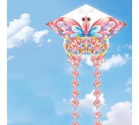 Colorful Butterfly Kite, Easy to Fly Large Outdoor Kite for Kids & Adults, Beach & Park Toys with Durable Nylon, Family Fun Activities