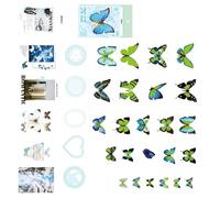Colorful Butterfly Label Glowing Sticker Craft Materials Suitable for Classroom Decorations Party Charm Craft Set Glowing Butterfly Sticker
