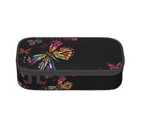 Colorful Butterfly Large Pencil Case for Girls and Boys, Aesthetic Pencil Bag with Multi Compartments for Adults, Office Stationary Organizer Practical for Kids Teenage Women Men