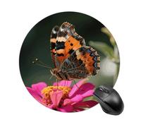 Colorful Butterfly Mouse Pad Round Mouse Mat Leather Non-Slip Rubber Base Mousepad Waterproof Computer Mouses Pad for Laptop Wireless Mouses Keyboard Home Office