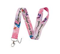 Colorful Butterfly Neck Strap Keychain Badge Holder ID Card Pass Hang Rope Lariat Lanyard for Key Rings Accessories(Color3)