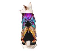 Colorful Butterfly Print Dog Hoodie For Small Dogs, Warm, Soft, And Breathable Sweatshirt, Easy To Wear Jumper, Pet Winter Weather Coat Pullover