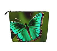 Colorful Butterfly Print Fake Hemp Makeup Bag – Travel Toiletry Pouch for Women, Daily Storage, Business Trips, and More