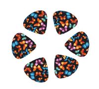 Colorful Butterfly Print Guitar and Ukulele Picks For Music Lovers 12 PCS Mixed Gauges(0.46/0.71/0.96mm)