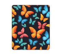 Colorful Butterfly Print Rectangle Mouse Pad, Non-Slip Rubber Base Mouse Pad, 12 X 10 In