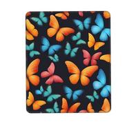 Colorful Butterfly Print Small Desk Pad,Rubber Base with Precision Stitched Edges,Perfect for Office,Gaming