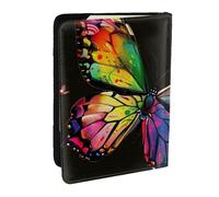 colorful butterfly Printed Passport Holder - 6.5 x 4.5 Inch RFID Blocking Travel Wallet,Stylish Passport Cover,Lightweight Document Organizer for Cards