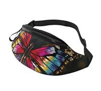 Colorful Butterfly Printed Personalized Waist Bag, Lightweight and Versatile Crossbody Bag for Everyday and Outdoor Adventures