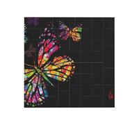 colorful butterfly Printed Square Jigsaw Puzzle 12.8x12.8 CM, Puzzle Challenging Game for Adults Gifts, Family Fun Decorative Wall Decor