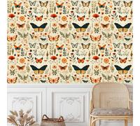 Colorful Butterfly Self Adhesive Wallpaper Patch of Flowers Contact Paper Peel and Stick Wallpaper Thicken Waterproof Matte with Sticky Back Canvas Wall Cabinets Furniture Stickers Decorate 0.45×20 m