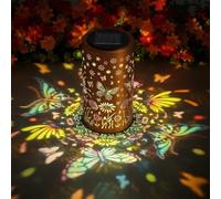 Colorful Butterfly Solar Lanterns Outdoor Waterproof Garden Decor Gifts for Women Mom Grandma Hanging Solar Lights Metal Garden Decoration Outside for Yard, Patio, Backyard, Porch for Gift
