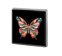 Colorful Butterfly Square Badge Pin Metal Memorial Brooch Button Lapel Pins for Backpack Wedding