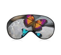 Colorful Butterfly Stone Eye Mask, Side Sleeping Mask Light Blindfold Sleeping Mask Nose Pad and Elastic Band for Children Women and Men