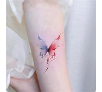 Colorful Butterfly Tattoo Stickers, Music Festival Sticker Ink National Wind Waterproof Female Lasting Red Blue, Fake Tattoos(1pcs)