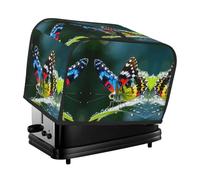 Colorful Butterfly Toaster Cover 2 Slice, Waterproof Bread Machine Covers with Pockets Universal Size Kitchen Small Appliance Cover with Handle, Dust and Fingerprint Protection