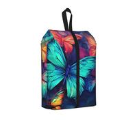 Colorful Butterfly Travel Shoe Bag Fantasy Water Resistant Shoe Organiser with Zipper Handle, Lightweight Pouch for Suitcase & Gym, Folds Flat for Packing