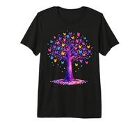 Colorful Butterfly Tree Nature Graphic Monarch Butterfly Premium T-Shirt