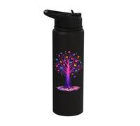 Colorful Butterfly Tree Nature Graphic Monarch Butterfly Stainless Steel Insulated Water Bottle