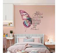 Colorful Butterfly Wall Stickers Inspirational Quotes Wall Sticker Vinyl Butterfly Wall Art Stickers Mental Health Positive Saying Wall Sticker for Kids Classroom Bedroom Wall Decor