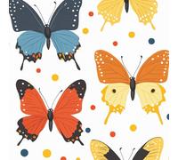 Colorful Butterfly Wallpaper Self-Adhesive 0.45×20 m Graffiti Flower Pattern Matte Contact Paper Removable Thicken Waterproof Canvas Peel and Stick Wall Paper for Home Decoration Furniture Renovation