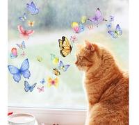 Colorful Butterfly Window Stickers Electrostatic Glass Stickers Home Decoration Stickers Double-Sided Visible 15 * 25cm