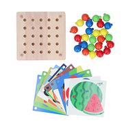Colorful Button Art Toy, Mosaic Pegboard Educational Mushroom Nail Puzzle, Color Matching & Shape Recognition Activity Board for Toddlers Aged 3+, Plastic and Beech Wood