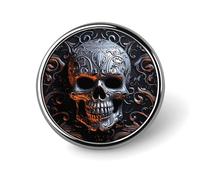 Colorful Buttons Lapel Pin, Lightweight Fashion Brooch Pin, Personalized Clothing Lapel Pins Accessory, Cool Skull Graphics, Circular