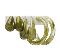 Colorful C Acrylic Earrings,Resin C Shape Hoop Earrings Boho Resin Hoops Earrings for Women Chunky Acrylic Twisted Earring Packs Sets Party Vacation Jewelry, 0.1 x 0.15 x 0.01 inches, Acrylic, acrylic