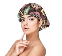 Colorful Cacao Pod,Adult's Satin Sleeping Cap - Women's Elastic Sleep Bonnet, Adjustable Overnight Hair Cover