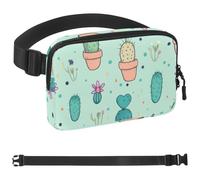 Colorful Cactus-492 Unisex Style Fanny Pack: Fashion Waist Packs, Crossbody Bags Sport Slim Fashionable for Jogging Hiking Hiker Woman Man, Multicolor, 1.5x9.0x5.9in/4x23x15cm