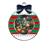 Colorful Cactus Pattern Alloy Christmas Pendants Charm Xmas Hanging Crafts Ornaments Funny Holiday Charms for Keychain Home Decoration Xmas Party Favor Festival Supplies