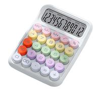 Colorful Calculator, Battery Power Mechanical Keyboard Big Buttons Electronic Desktop Calculator with Digit Display for Home School Office (Moonlight white)