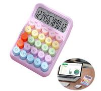 Colorful Calculator, Candy-Colored Electronic Desktop Calculators with 12Digit Large LCD Display and Big Round Buttons, Typewriter-Inspired Mechanical Key Calculator for Office,School, Home, Business