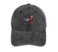 Colorful Canadian Moose Abstract Paint Wildlife Baseball Cap for Men Women Adjustable Denim Cap Trucker Hat Charcoal-style