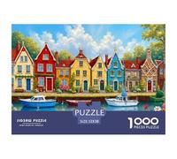 Colorful Canal Houses Durable Interlocking Pieces Fun Hobby for Spare Time, Evenings, Weekends And Holiday Breaks 52x38cm/1000pcs