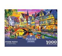 Colorful Canal Town Durable Paper Fun Brain Challenge, Suitable for Adults Seeking Relaxing And Rewarding Hobbies 38x26cm/1000pcs