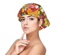 Colorful Candy,Adjustable Silk Hair Wrap Adult's Satin Sleeping Cap Hair Women's Elastic Sleep Bonnet
