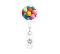 Colorful Candy Badge Reel Retractable Badge Holder with Keychain Funny ID Clips for Badges Lightweight Plastic Name Card Holders for Nurses Office Teacher