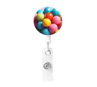 Colorful Candy Badge Reel Retractable Badge Holder with Keychain Id Clips for Badges Lightweight Plastic Name Card Holders for Nurses Office Teacher