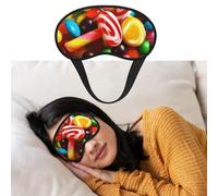 Colorful Candy Eye Mask for Sleeping Soft Satin Sleep Shade Cover Blindfold with Elastic Strap Travel Nap Blackout Eye Shade Cover for Women Men