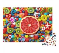 Colorful Candy Fruit 1000pcs Jigsaw Puzzles for Adults & Kids, Cardboard, Fruit Candy Collage, Mental Workout Puzzle, Develops Fine Motor Skills, Ideal Home Wall Art 52x38cm/1000pcs