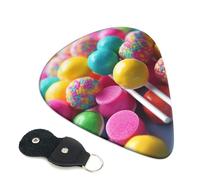 Colorful candy Guitar Plectrums, 6 Guitar Plectrums, Printed on both sides for Electric Guitar Bass Ukulele (0.46 mm 0.71 mm 0.96 mm)