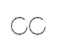 Colorful Candy Hoop Earrings for Women Girls Gold Tone Big Twisted Diagonal Striped Xmas Statement Dangle Drop Huggie Open Hoops Earring Fashion Fun Festival Ornament Jewelry Gifts (Black Blue)