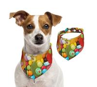 Colorful Candy,Pet Bib Scarf Cats Dog Bandana Dogs Towel Bib Adjustable Pet Scarf,M