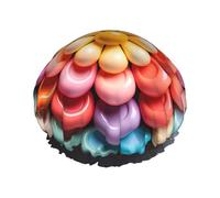 Colorful Candy Printed shower cap, reusable, specially designed for women's long hair, double-layer structure, suitable for bathing.