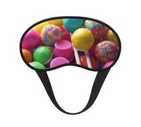 Colorful Candy Sleep Mask for Women Men Eye Mask for Sleeping Light Blocking Sleeping Mask with Elastic Strap Blindfold for Flight Nap Soft Breathable Travel Eye Cover for Side Sleeper
