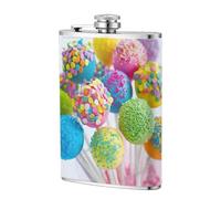Colorful Candy Small Stainless Steel Rust-Proof And Leak-Proof Hip Flask With Delicate And Gentle Hand Feel, Sealed With Screw Cover And Durable, And Wrapped With Pu Leather Outside. 8oz Classic