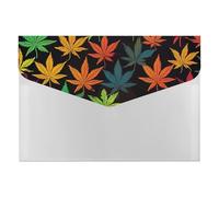 Colorful Cannabis Leaves File Folder 6-Pocket, Waterproof Accordion File Organizer with Snap Closure, Expanding Document Holder for Office, Home