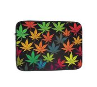 Colorful Cannabis Leaves Laptop Case 12 inch, TSA Laptop Sleeve Shockproof Protective Notebook Case Water Resistant Computer Carrying Cover Briefcase Handbags Men Women Computer Bag